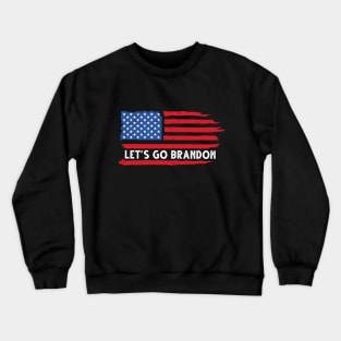 Let's Go Brandon Distressed USA Flag Crewneck Sweatshirt